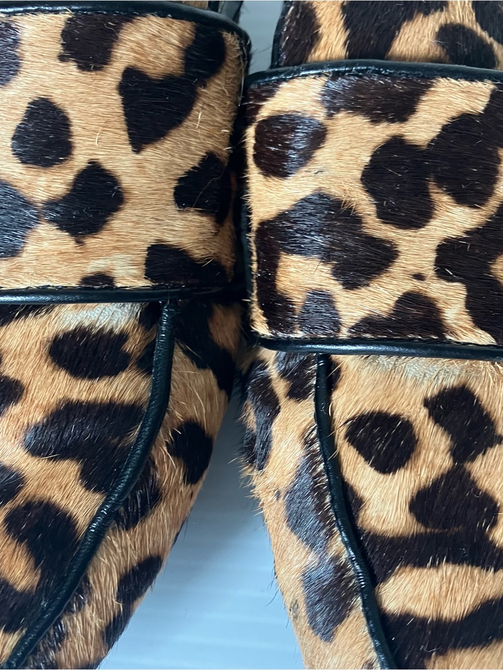 Franco Sarto Leopard Print Calf Hair Mule Loafers Size 6 - Picture 6 of 9